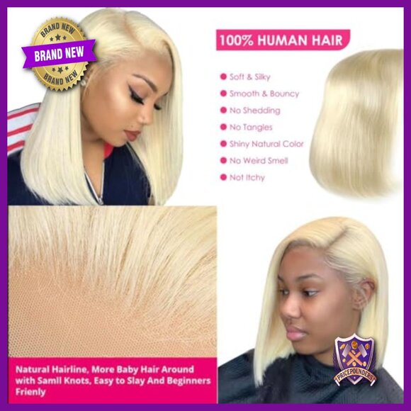 Human Hair Bob Wig 12 Inch 180 Density Glueless Lace Front